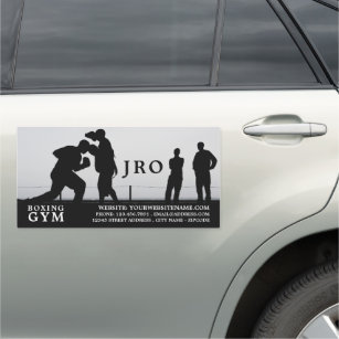 Sparring Match, Boxer, Boxing Trainer Car Magnet