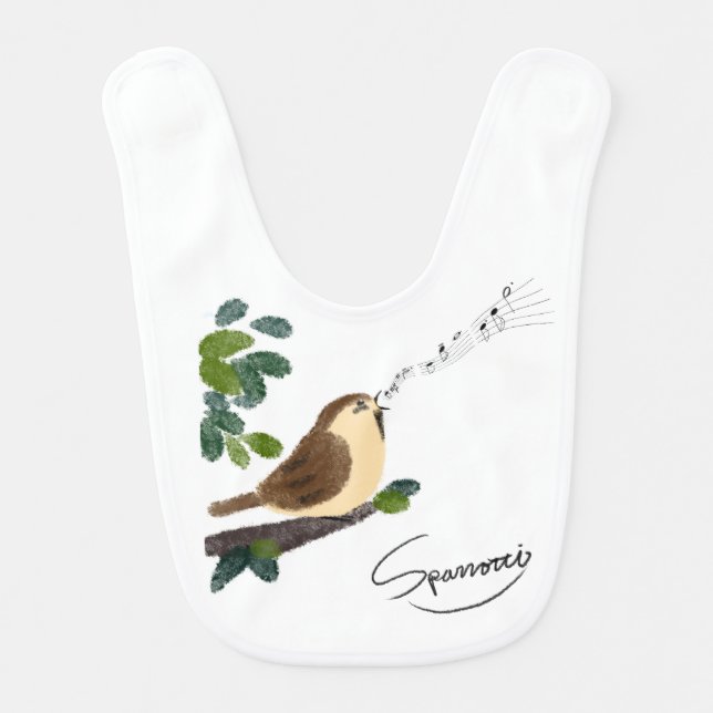 Sparrow スズメ Sparrotti! スパロッティ！ Baby Bib (Front)