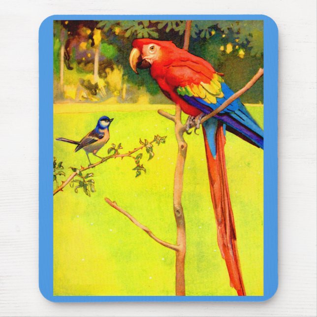 sparrow and parrot mouse pad (Front)