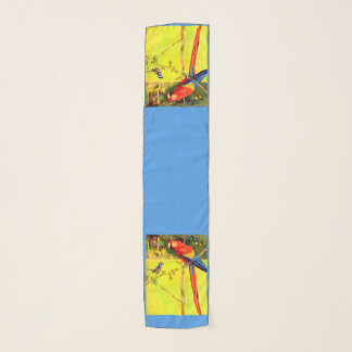 sparrow and parrot print scarf