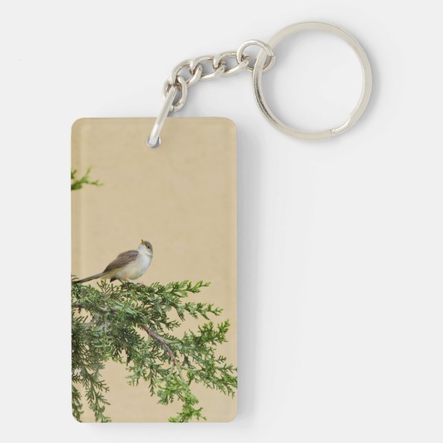 Sparrow Bird Artwork Keychain (Back)