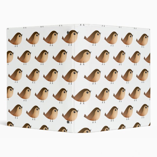 Sparrow Bird Cartoon  3 Ring Binder (Background)