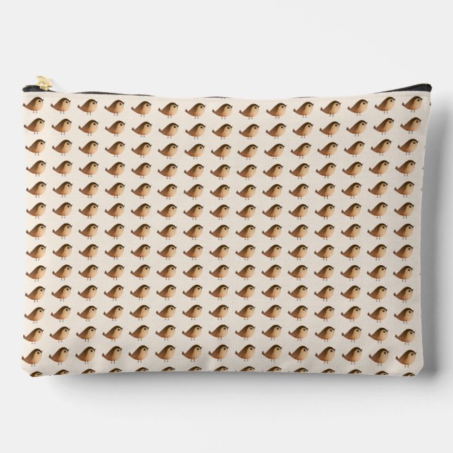 Sparrow Bird Cartoon   Accessory Pouch (Front)