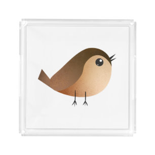 Sparrow Bird Cartoon   Acrylic Tray