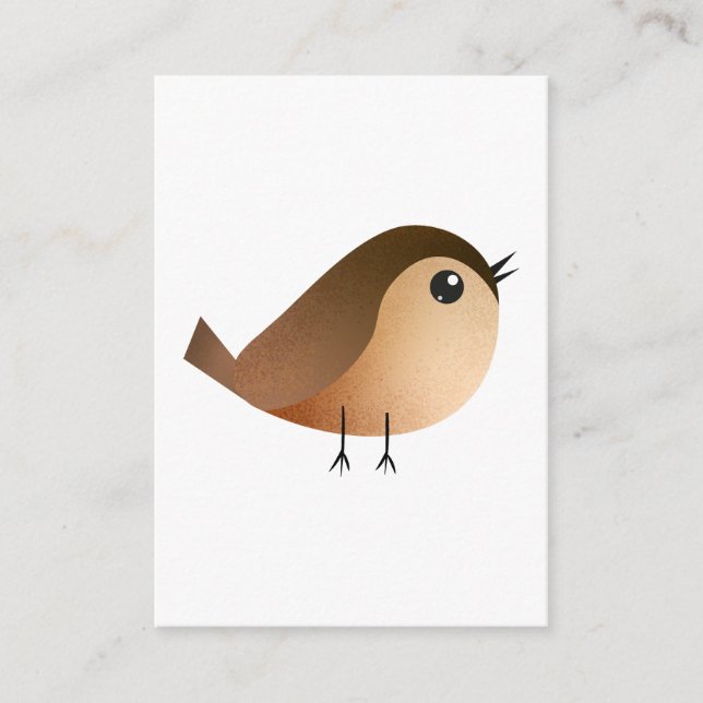 Sparrow Bird Cartoon  Advice Card (Front)
