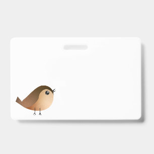 Sparrow Bird Cartoon Badge