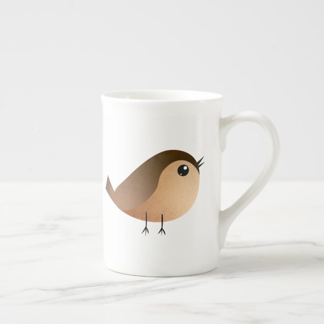 Sparrow Bird Cartoon   Bone China Mug (Right)