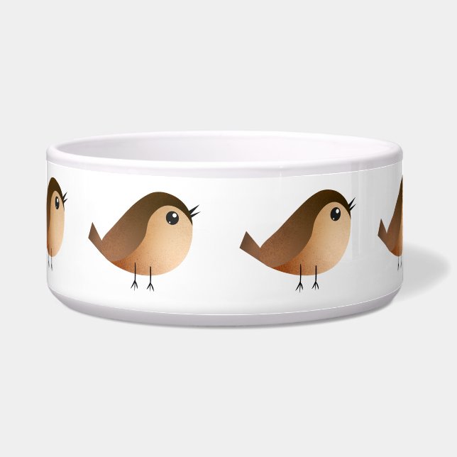Sparrow Bird Cartoon  Bowl (Front)