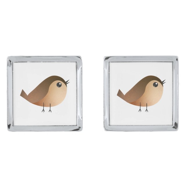 Sparrow Bird Cartoon   Cufflinks (Front)