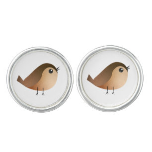 Sparrow Bird Cartoon Cufflinks