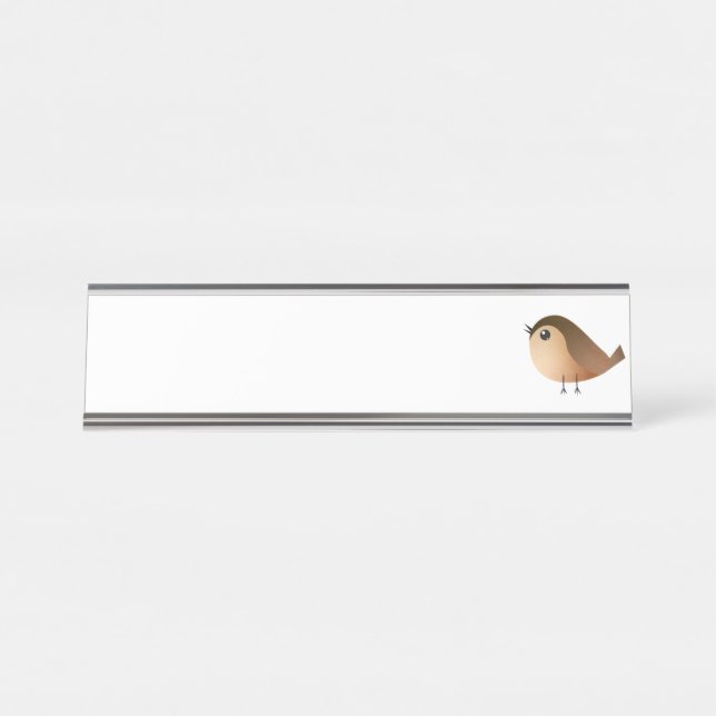 Sparrow Bird Cartoon  Desk Name Plate (Front)
