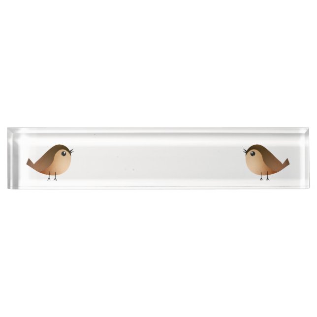 Sparrow Bird Cartoon  Desk Name Plate (Front)