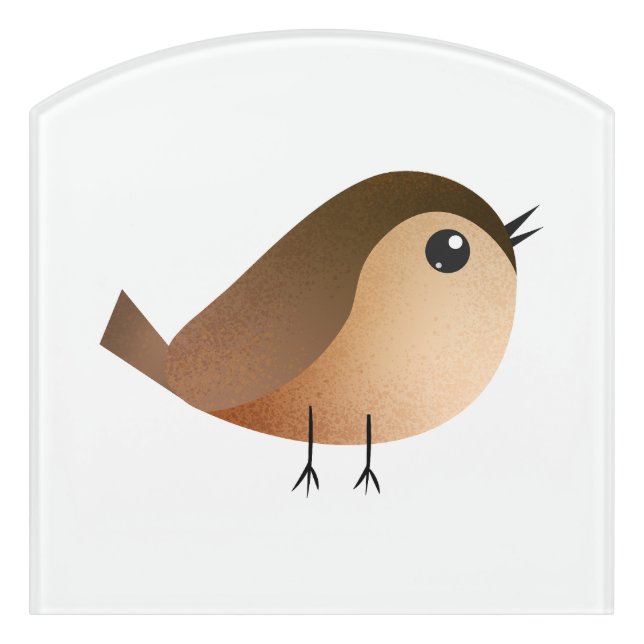 Sparrow Bird Cartoon  Door Sign (Contour Front)