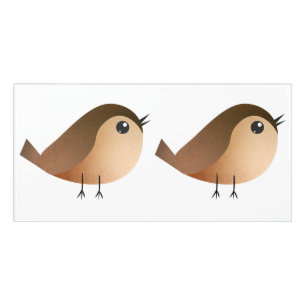 Sparrow Bird Cartoon  Door Sign