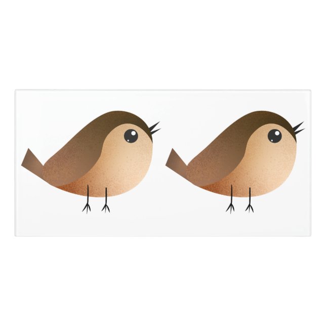 Sparrow Bird Cartoon  Door Sign (Classic Front)