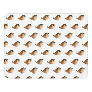 Sparrow Bird Cartoon Door Sign