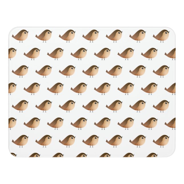 Sparrow Bird Cartoon Door Sign (Contemporary Front)