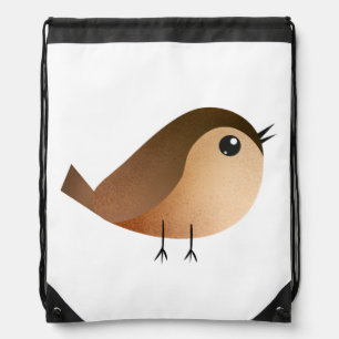 Sparrow Bird Cartoon Drawstring Bag