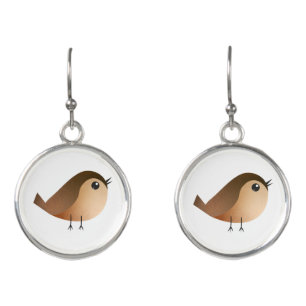Sparrow Bird Cartoon Earrings