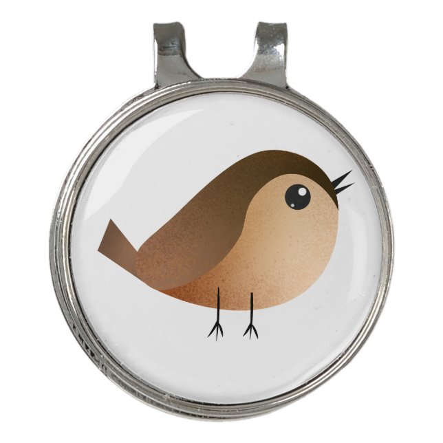 Sparrow Bird Cartoon  Golf Hat Clip (Front)