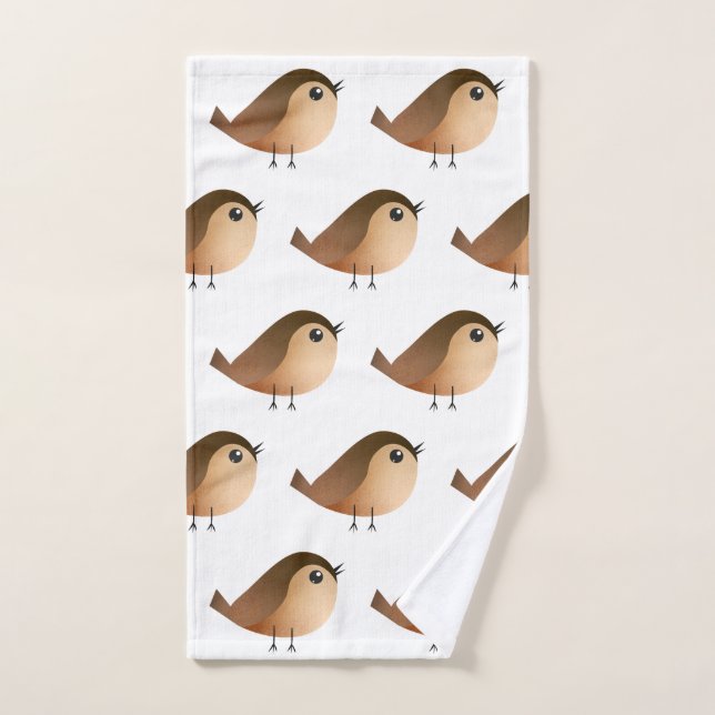 Sparrow Bird Cartoon  Hand Towel (Hand Towel)
