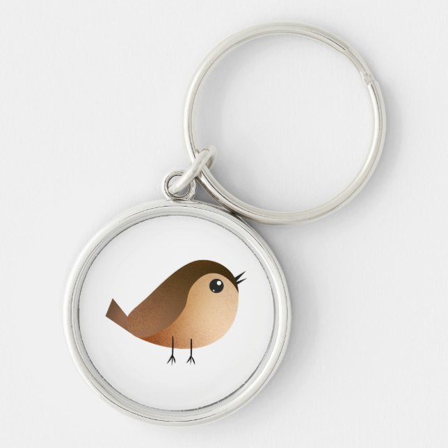 Sparrow Bird Cartoon Keychain (Front)