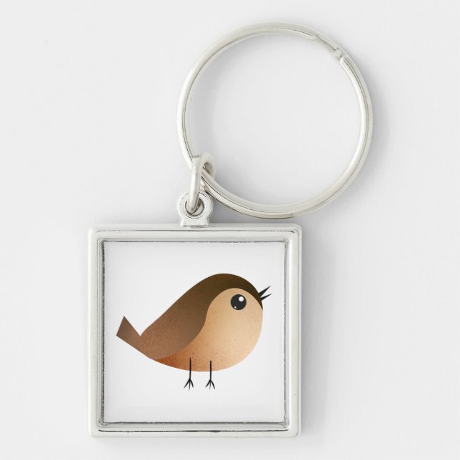 Sparrow Bird Cartoon   Keychain (Front)
