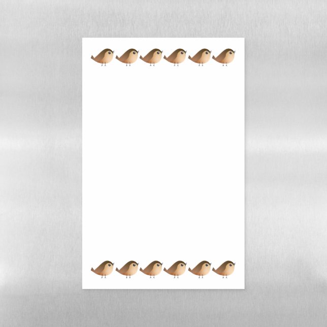 Sparrow Bird Cartoon Magnetic Dry Erase Sheet (Vertical)