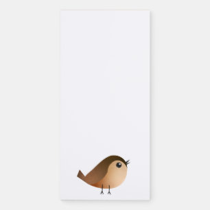 Sparrow Bird Cartoon  Magnetic Notepad