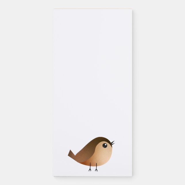 Sparrow Bird Cartoon  Magnetic Notepad (Front)