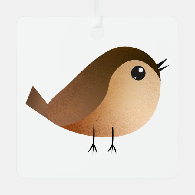 Sparrow Bird Cartoon  Metal Ornament (Front)