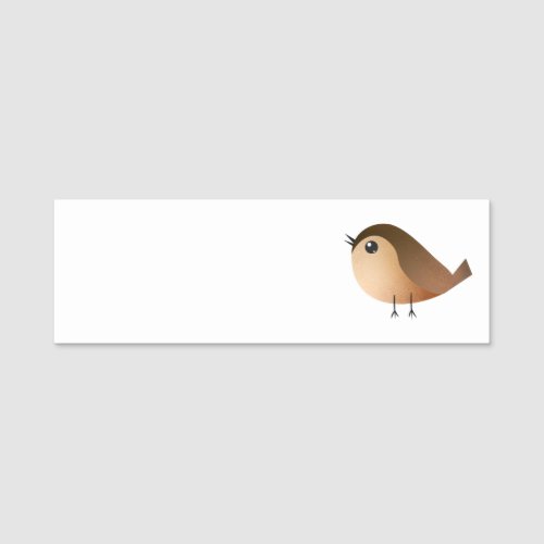 Sparrow Bird Cartoon Name Tag