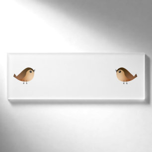 Sparrow Bird Cartoon Name Tag