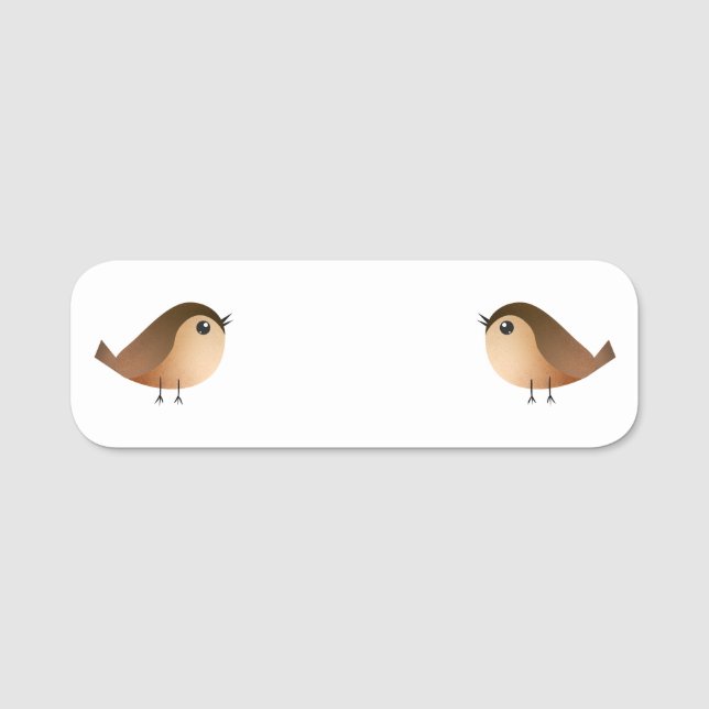 Sparrow Bird Cartoon  Name Tag (Front)