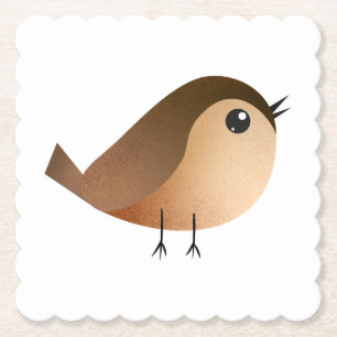 Sparrow Bird Cartoon    Paper Coaster