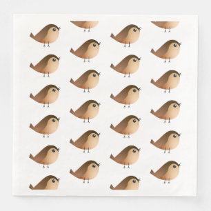 Sparrow Bird Cartoon Paper Dinner Napkins