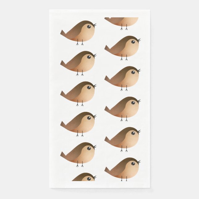 Sparrow Bird Cartoon  Paper Guest Towels (Front)
