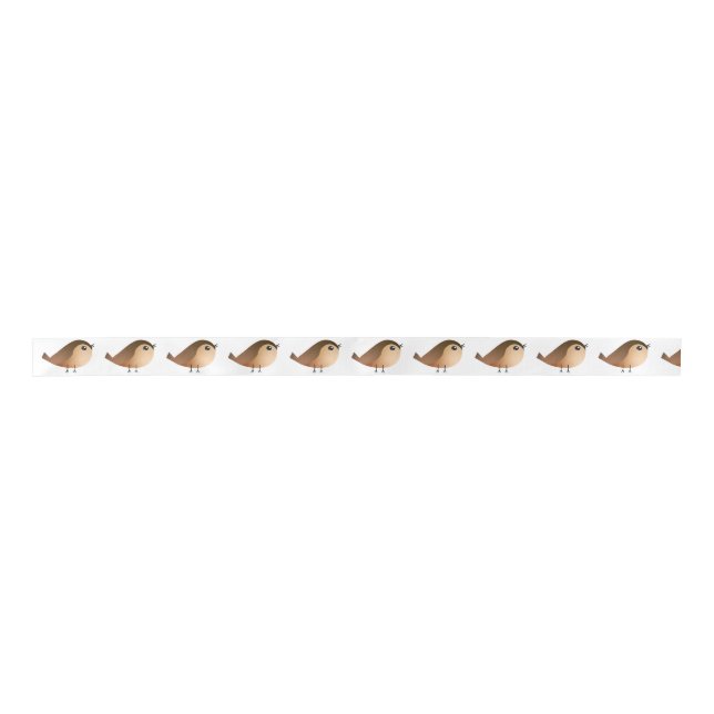 Sparrow Bird Cartoon  Satin Ribbon (Front)