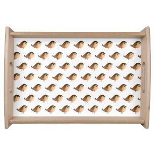 Sparrow Bird Cartoon Serving Tray