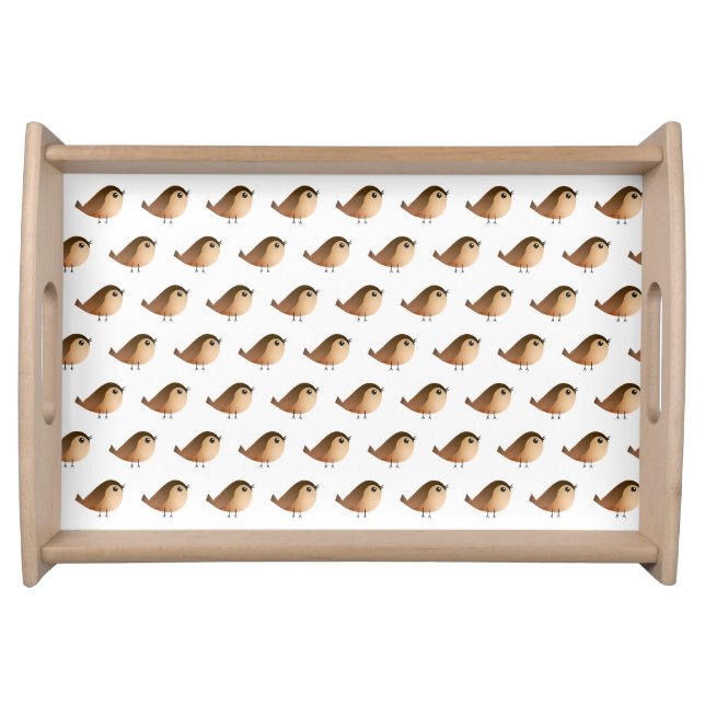 Sparrow Bird Cartoon  Serving Tray (Front)
