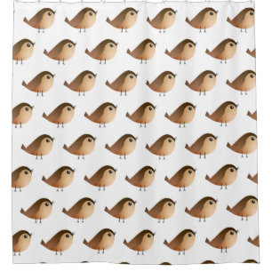 Sparrow Bird Cartoon  Shower Curtain