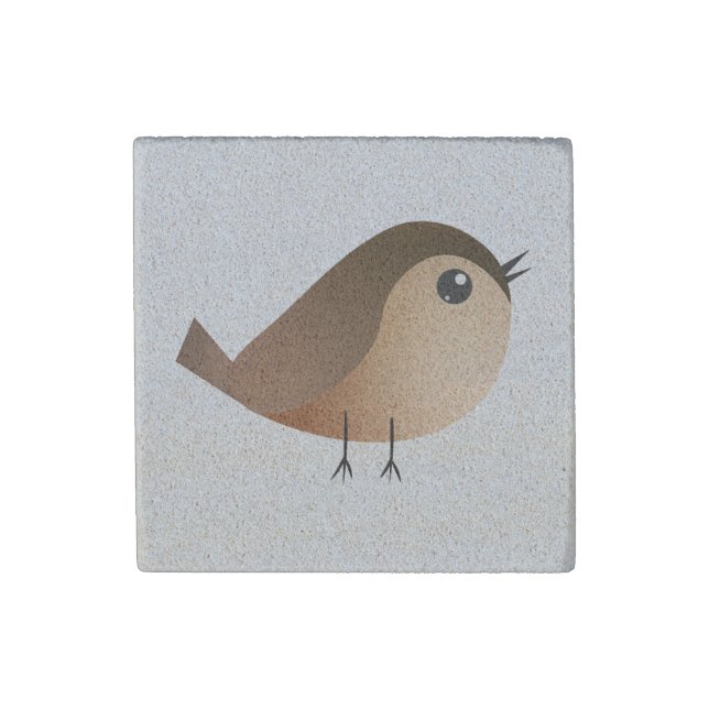 Sparrow Bird Cartoon  Stone Magnet (Front)