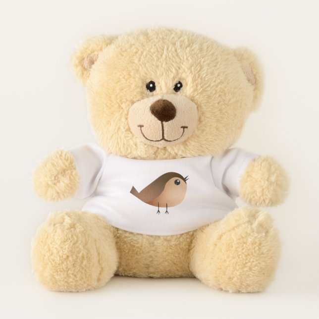 Sparrow Bird Cartoon  Teddy Bear (Front)