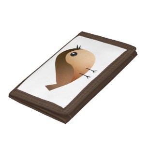 Sparrow Bird Cartoon Tri-fold Wallet