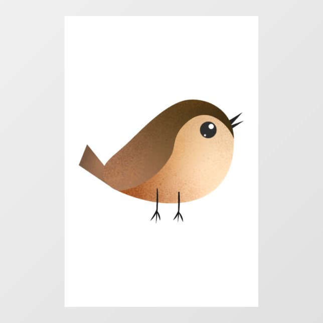 Sparrow Bird Cartoon  Window Cling (Sheet)
