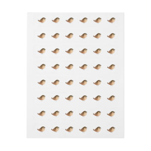 Sparrow Bird Cartoon  Wrap Around Label