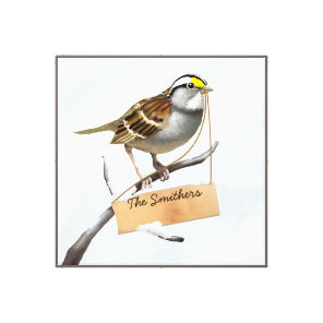 Sparrow Bird Customize Name Canvas Print