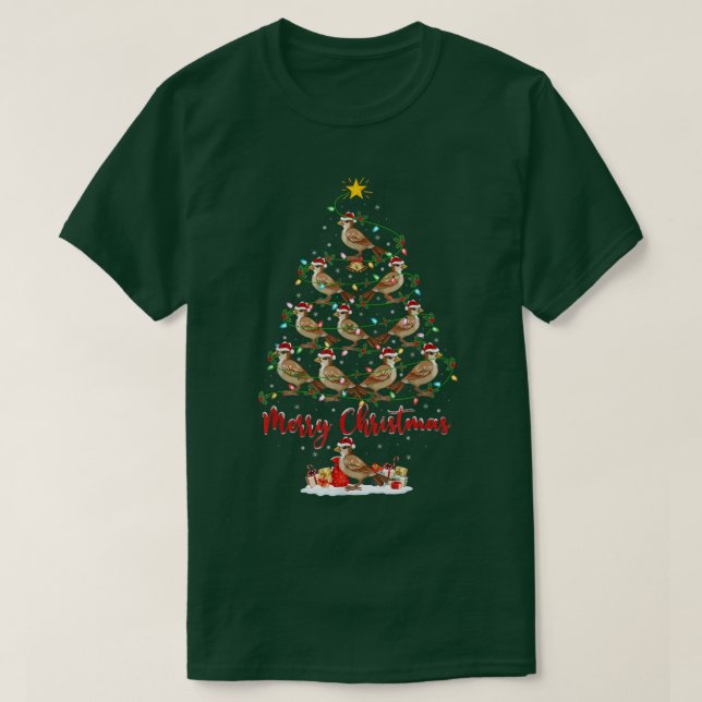 Sparrow Bird Lover Matching Santa Sparrow Christma T-Shirt (Design Front)