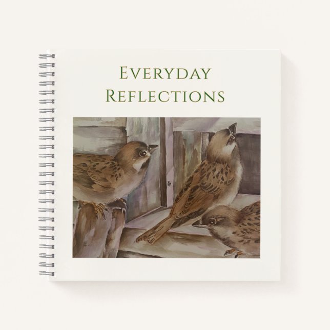 Sparrow Bird Notebook | Nature Journal Gift | NZ (Front)