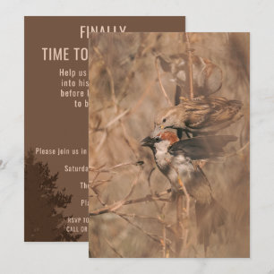 Sparrow Birds Funny Birdwatcher Retirement Party Invitation